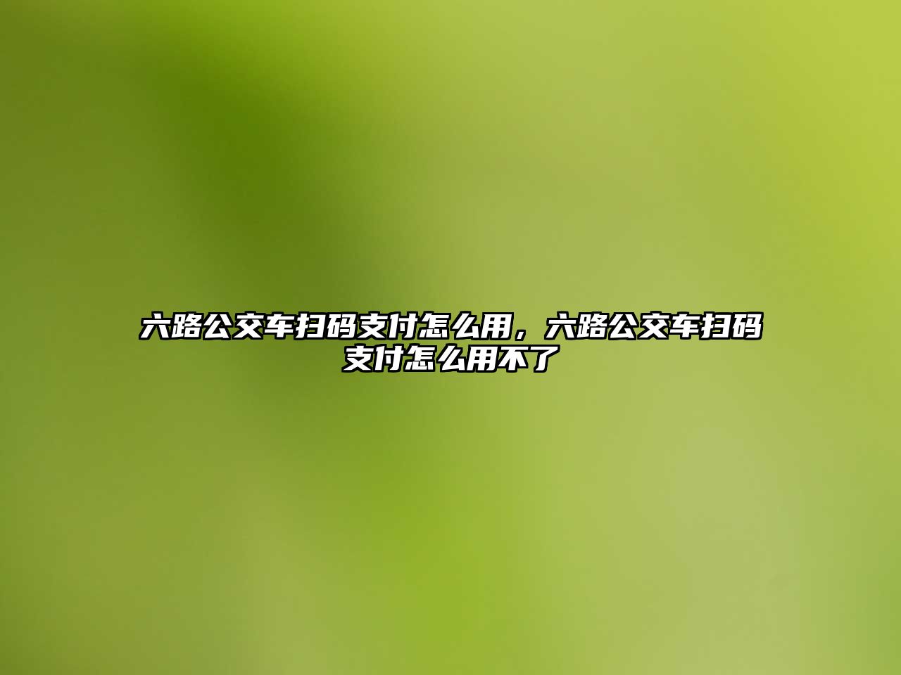 六路公交車掃碼支付怎么用，六路公交車掃碼支付怎么用不了