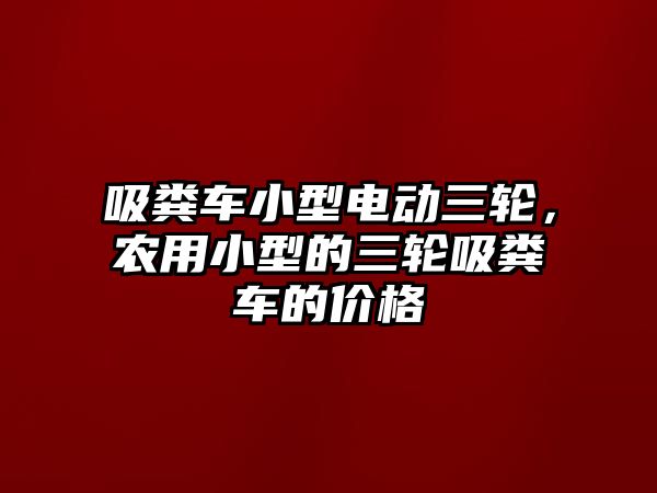 吸糞車小型電動三輪，農(nóng)用小型的三輪吸糞車的價格