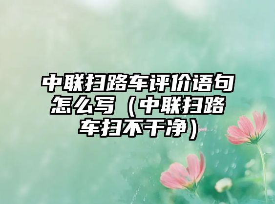 中聯(lián)掃路車評價語句怎么寫（中聯(lián)掃路車掃不干凈）