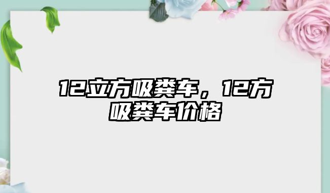 12立方吸糞車，12方吸糞車價格