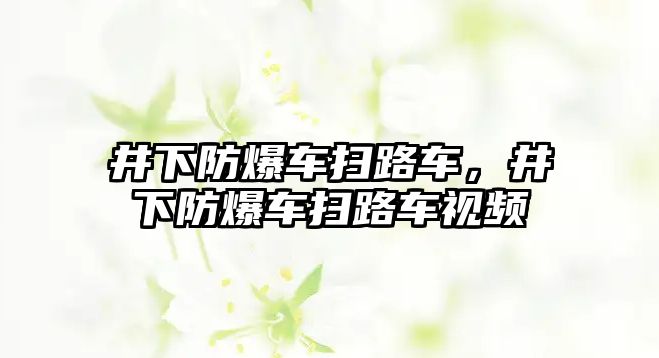 井下防爆車掃路車，井下防爆車掃路車視頻