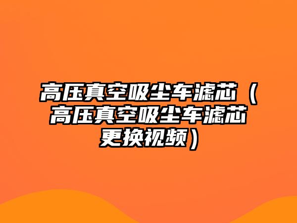 高壓真空吸塵車(chē)濾芯（高壓真空吸塵車(chē)濾芯更換視頻）