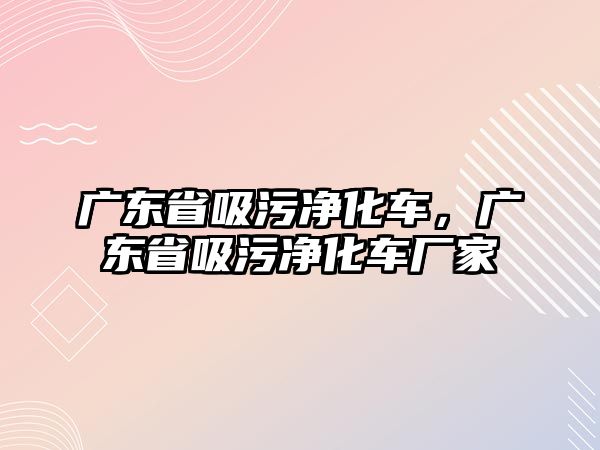 廣東省吸污凈化車，廣東省吸污凈化車廠家