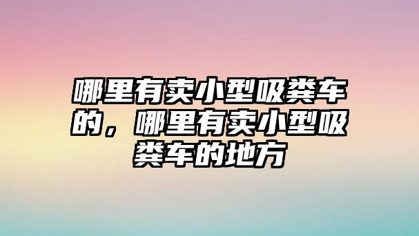 哪里有賣小型吸糞車的，哪里有賣小型吸糞車的地方