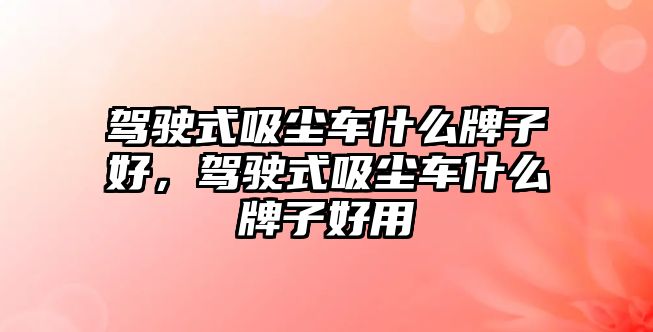 駕駛式吸塵車什么牌子好，駕駛式吸塵車什么牌子好用