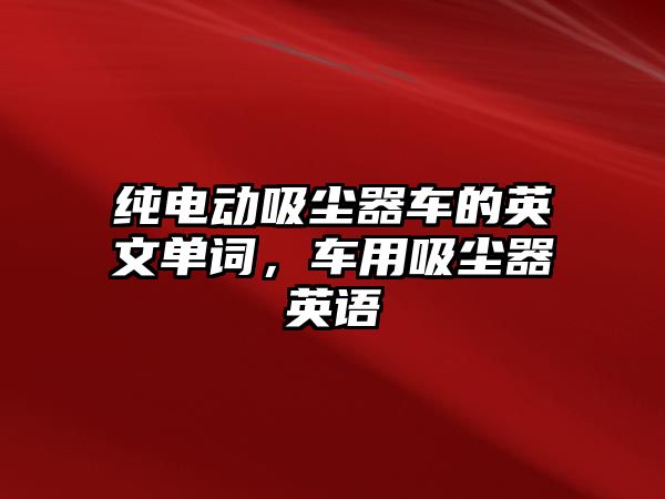 純電動(dòng)吸塵器車的英文單詞，車用吸塵器英語(yǔ)