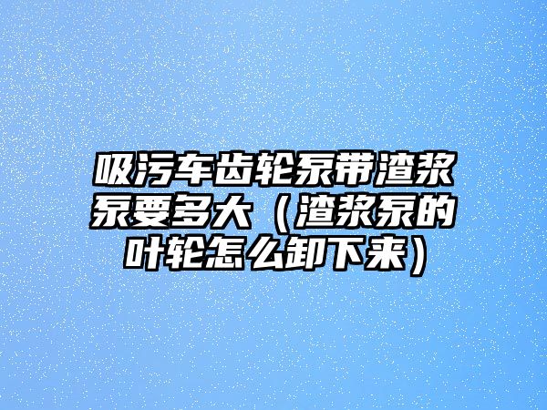 吸污車齒輪泵帶渣漿泵要多大（渣漿泵的葉輪怎么卸下來(lái)）