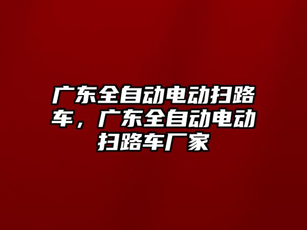 廣東全自動電動掃路車，廣東全自動電動掃路車廠家