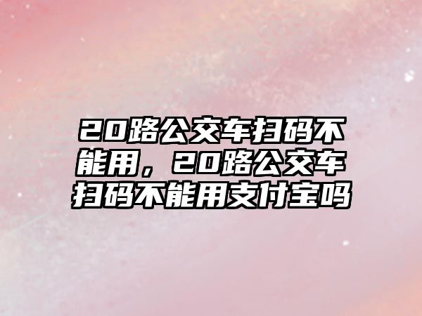 20路公交車掃碼不能用，20路公交車掃碼不能用支付寶嗎