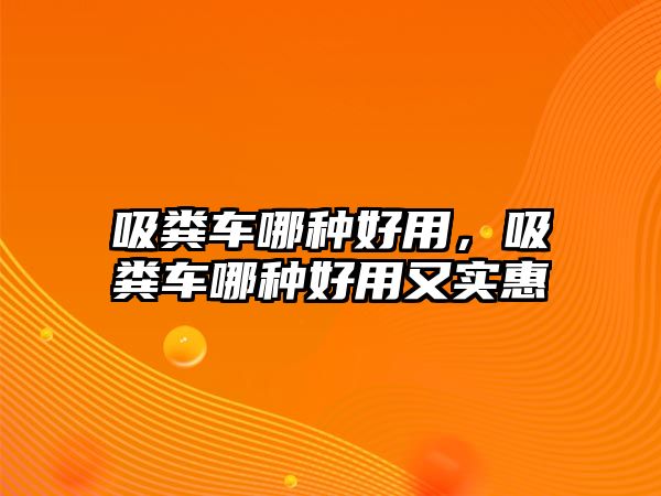 吸糞車哪種好用，吸糞車哪種好用又實惠