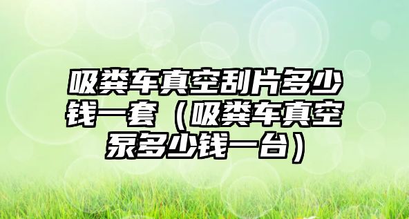 吸糞車真空刮片多少錢一套（吸糞車真空泵多少錢一臺(tái)）