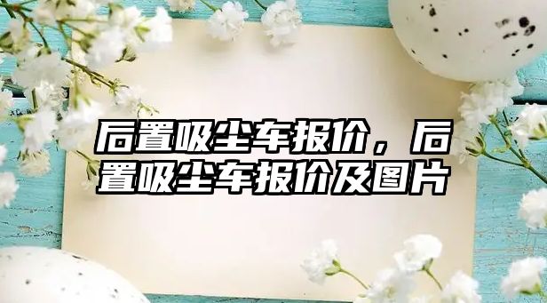 后置吸塵車報價，后置吸塵車報價及圖片