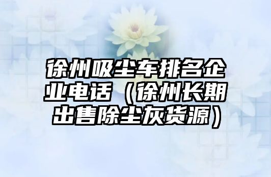 徐州吸塵車排名企業(yè)電話（徐州長期出售除塵灰貨源）