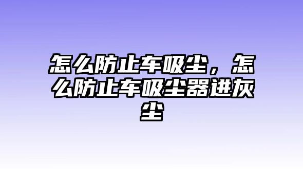 怎么防止車吸塵，怎么防止車吸塵器進灰塵