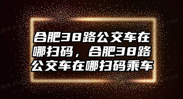 合肥38路公交車在哪掃碼，合肥38路公交車在哪掃碼乘車