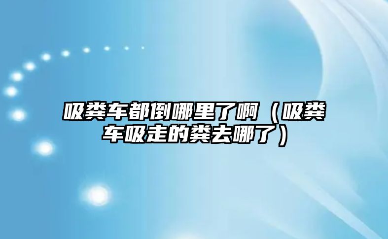 吸糞車都倒哪里了?。ㄎS車吸走的糞去哪了）