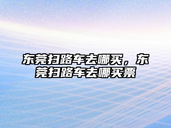 東莞掃路車去哪買，東莞掃路車去哪買票