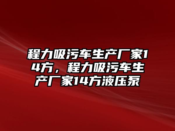 程力吸污車生產(chǎn)廠家14方，程力吸污車生產(chǎn)廠家14方液壓泵