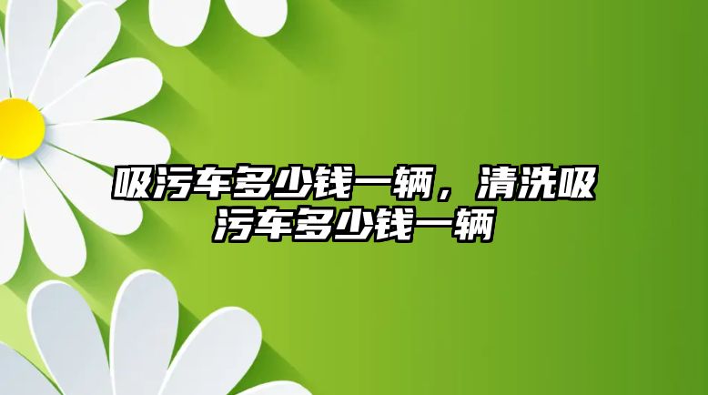 吸污車多少錢一輛，清洗吸污車多少錢一輛