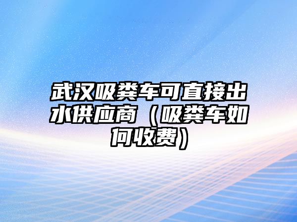 武漢吸糞車可直接出水供應(yīng)商（吸糞車如何收費(fèi)）