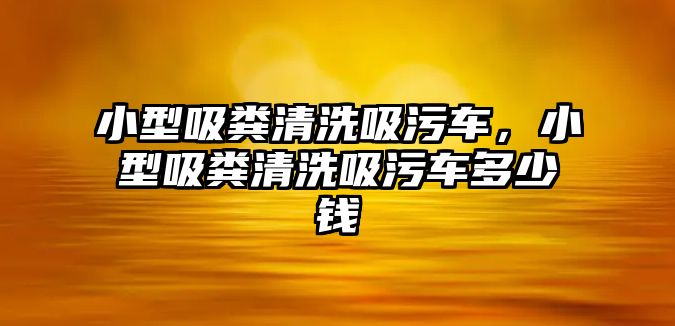 小型吸糞清洗吸污車，小型吸糞清洗吸污車多少錢