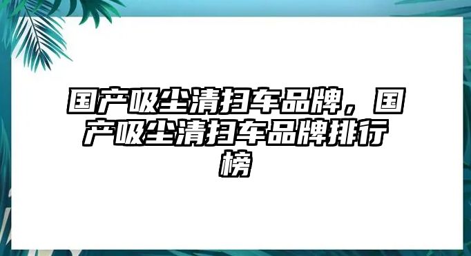 國產(chǎn)吸塵清掃車品牌，國產(chǎn)吸塵清掃車品牌排行榜