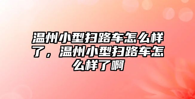 溫州小型掃路車怎么樣了，溫州小型掃路車怎么樣了啊