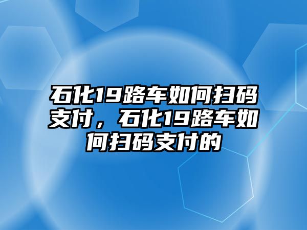 石化19路車如何掃碼支付，石化19路車如何掃碼支付的