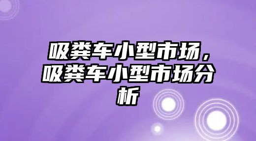 吸糞車小型市場，吸糞車小型市場分析