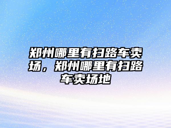 鄭州哪里有掃路車賣場，鄭州哪里有掃路車賣場地