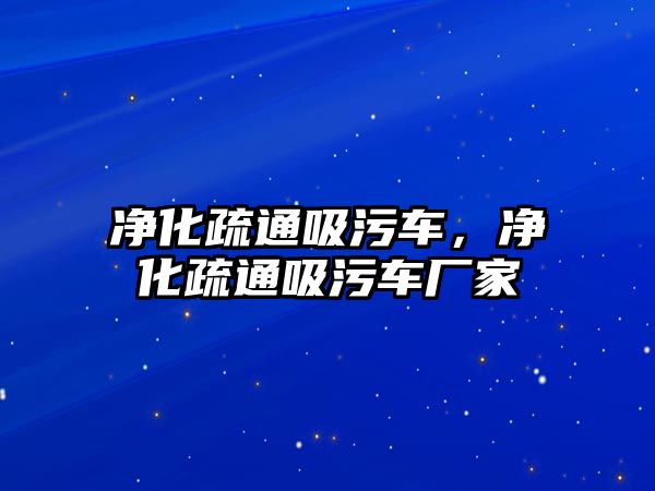 凈化疏通吸污車，凈化疏通吸污車廠家