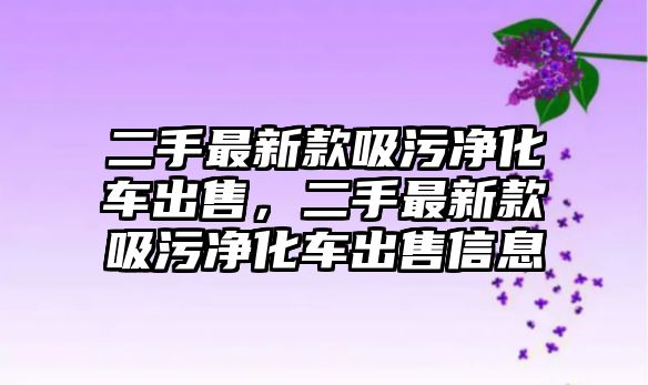 二手最新款吸污凈化車出售，二手最新款吸污凈化車出售信息