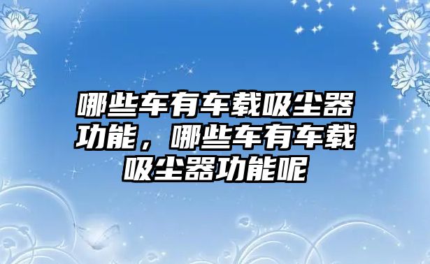 哪些車有車載吸塵器功能，哪些車有車載吸塵器功能呢