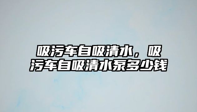 吸污車自吸清水，吸污車自吸清水泵多少錢