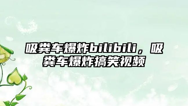 吸糞車爆炸bilibili，吸糞車爆炸搞笑視頻