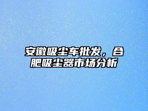 安徽吸塵車批發(fā)，合肥吸塵器市場(chǎng)分析