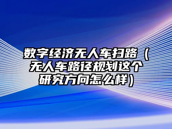 數(shù)字經(jīng)濟無人車掃路（無人車路徑規(guī)劃這個研究方向怎么樣）