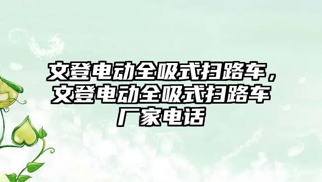 文登電動全吸式掃路車，文登電動全吸式掃路車廠家電話