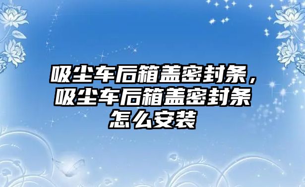 吸塵車后箱蓋密封條，吸塵車后箱蓋密封條怎么安裝