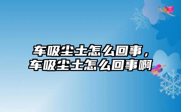 車吸塵土怎么回事，車吸塵土怎么回事啊