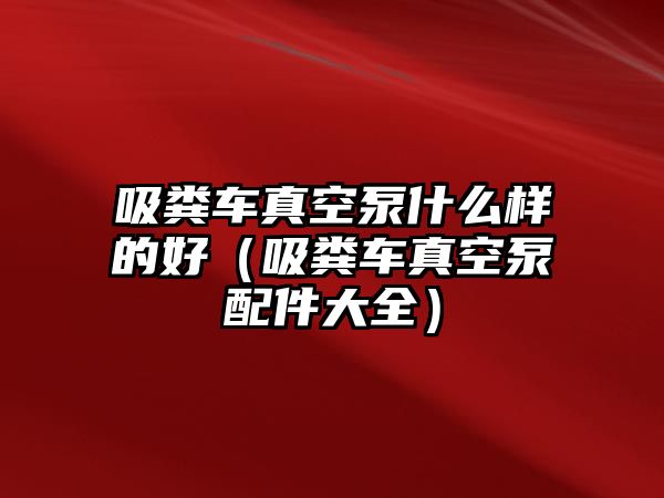 吸糞車真空泵什么樣的好（吸糞車真空泵配件大全）