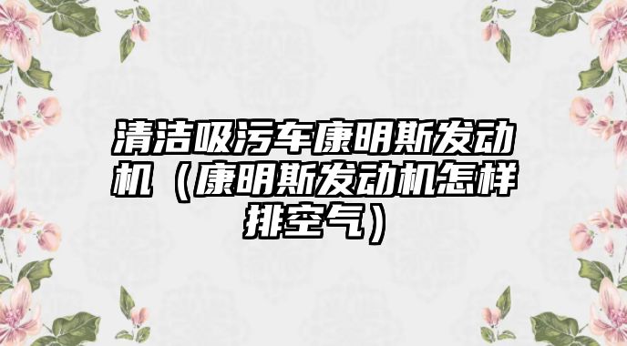 清潔吸污車康明斯發(fā)動機（康明斯發(fā)動機怎樣排空氣）