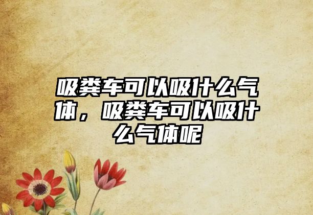 吸糞車可以吸什么氣體，吸糞車可以吸什么氣體呢