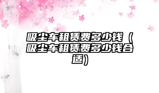 吸塵車租賃費(fèi)多少錢（吸塵車租賃費(fèi)多少錢合適）