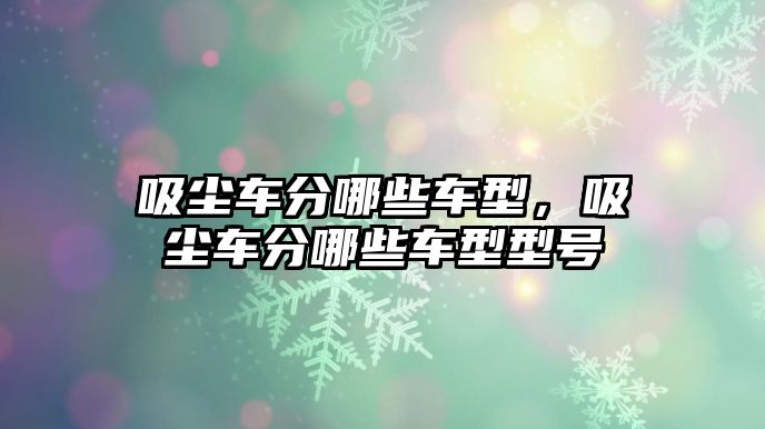 吸塵車分哪些車型，吸塵車分哪些車型型號