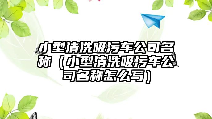 小型清洗吸污車公司名稱（小型清洗吸污車公司名稱怎么寫）