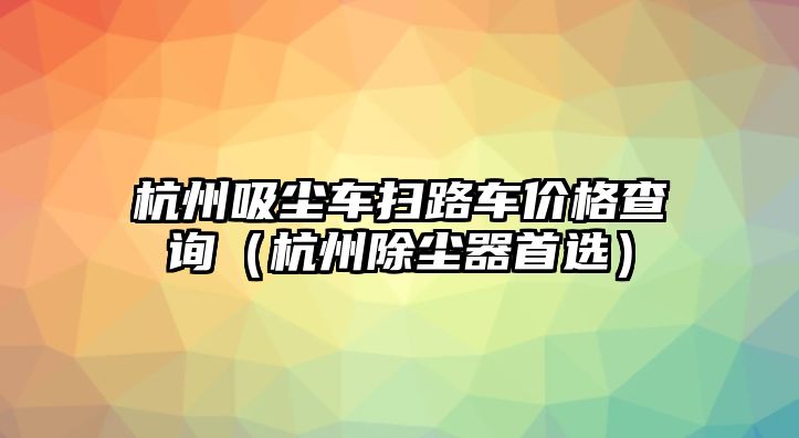 杭州吸塵車掃路車價(jià)格查詢（杭州除塵器首選）