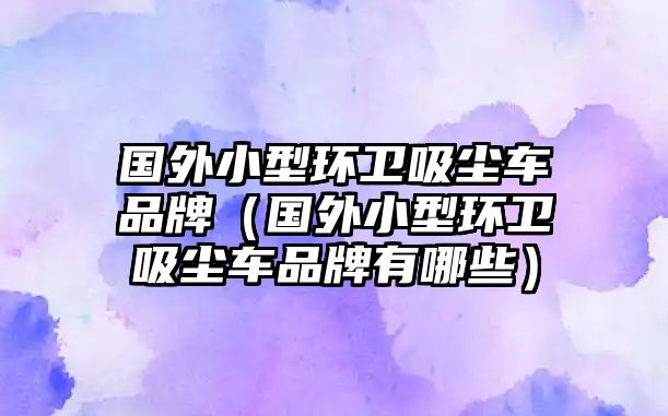 國(guó)外小型環(huán)衛(wèi)吸塵車品牌（國(guó)外小型環(huán)衛(wèi)吸塵車品牌有哪些）