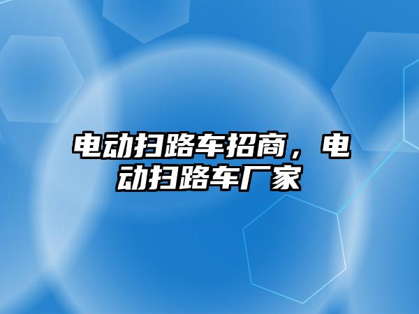 電動掃路車招商，電動掃路車廠家