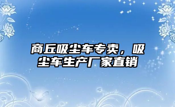 商丘吸塵車專賣，吸塵車生產(chǎn)廠家直銷